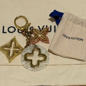 Louis Vuitton Gold and Pink Monogram Keychain/Bag Charm